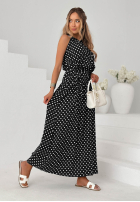 Wiskozowa sukienka maxi w groszki Sun & Dots czarna