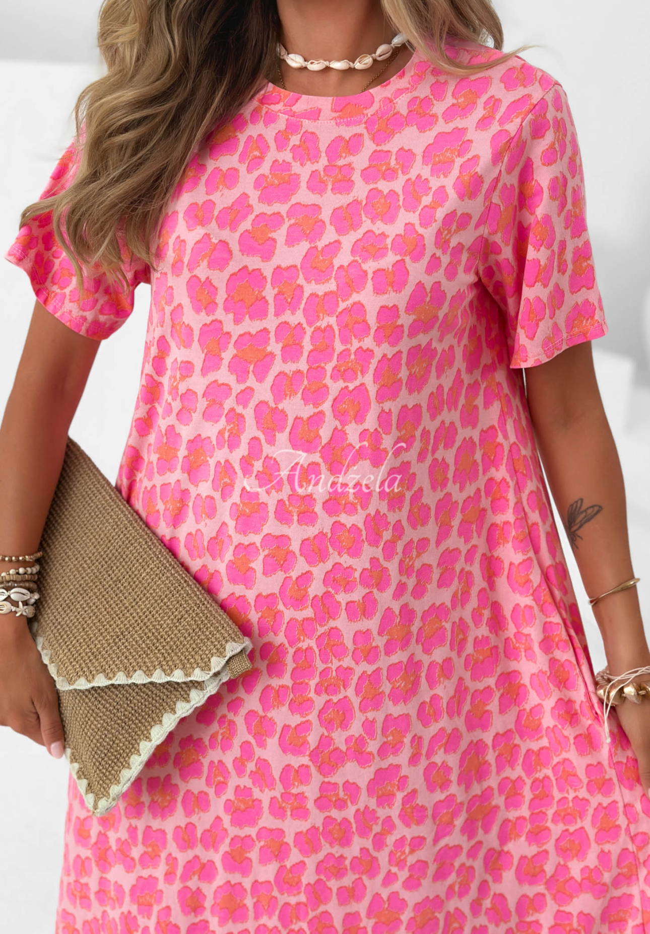 Candy Panther Pink Leopard-Print Cotton Dress