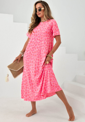 Candy Panther Pink Leopard-Print Cotton Dress