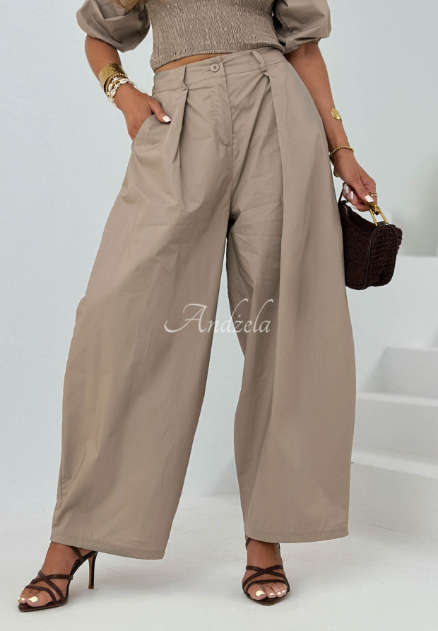 Solar Beauty mocha cotton balloon pants