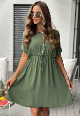 Koszulowa sukienka z wiskozy The Holiday khaki