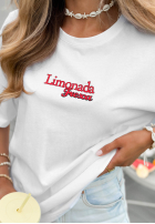 T-shirt z nadrukiem Limonada Fresca biało-czerwony