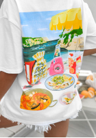 T-shirt z nadrukiem Paella biały
