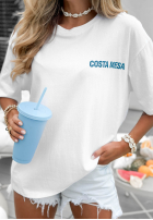 T-shirt z nadrukiem Costa Mesa biały