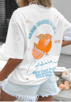 T-shirt z nadrukiem Costa Mesa biały