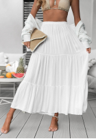 Asymetryczna sukienka maxi z falbankami Ocean Escape khaki
