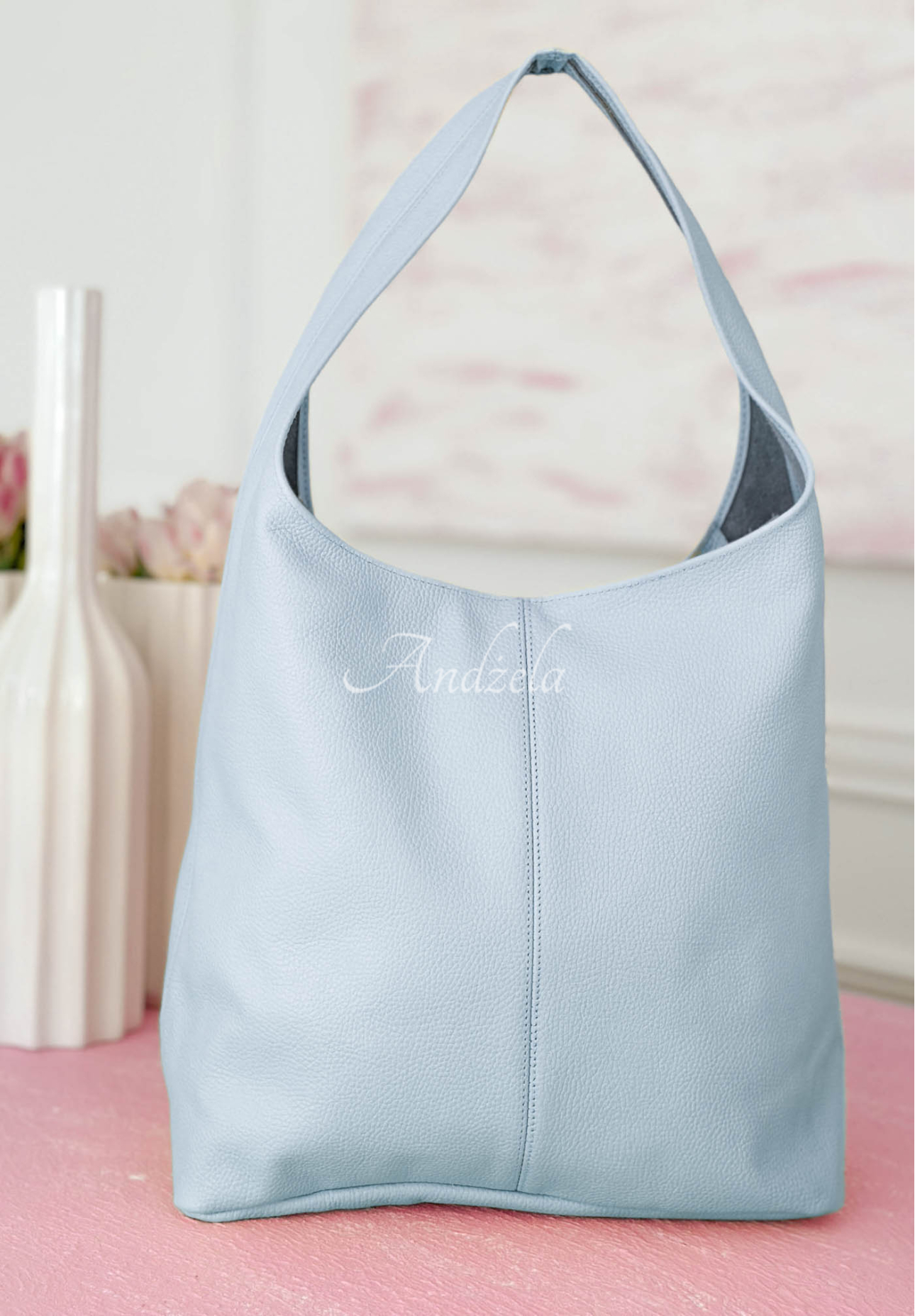 Justice Light Blue Leather Handbag