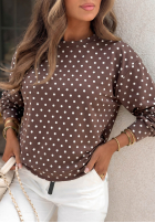 Bawełniana bluza w groszki Dot Dream czekoladowa