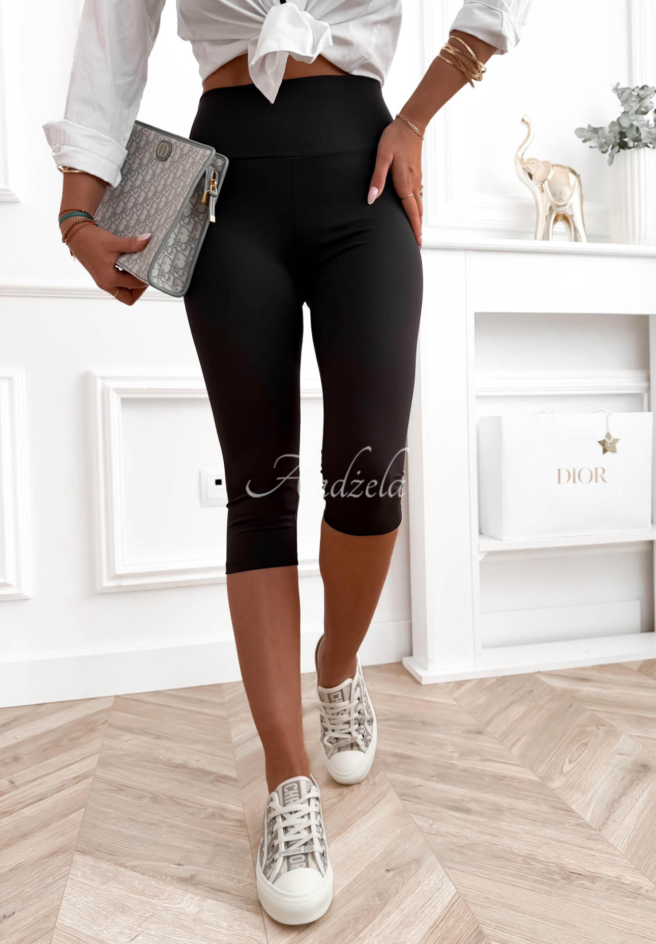 Wiskozowe legginsy capri Maybe Tomorrow czarne