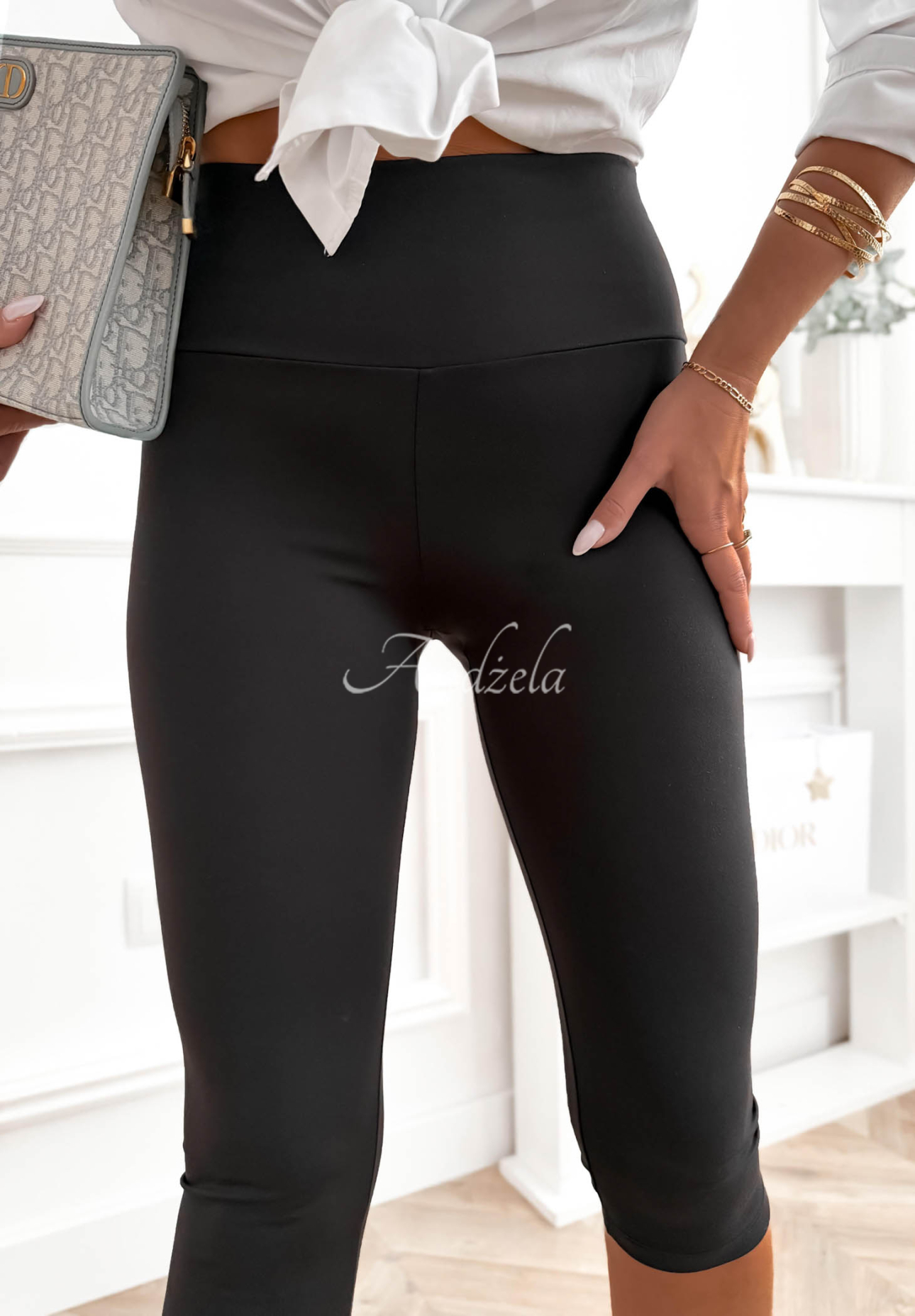 Wiskozowe legginsy capri Maybe Tomorrow czarne