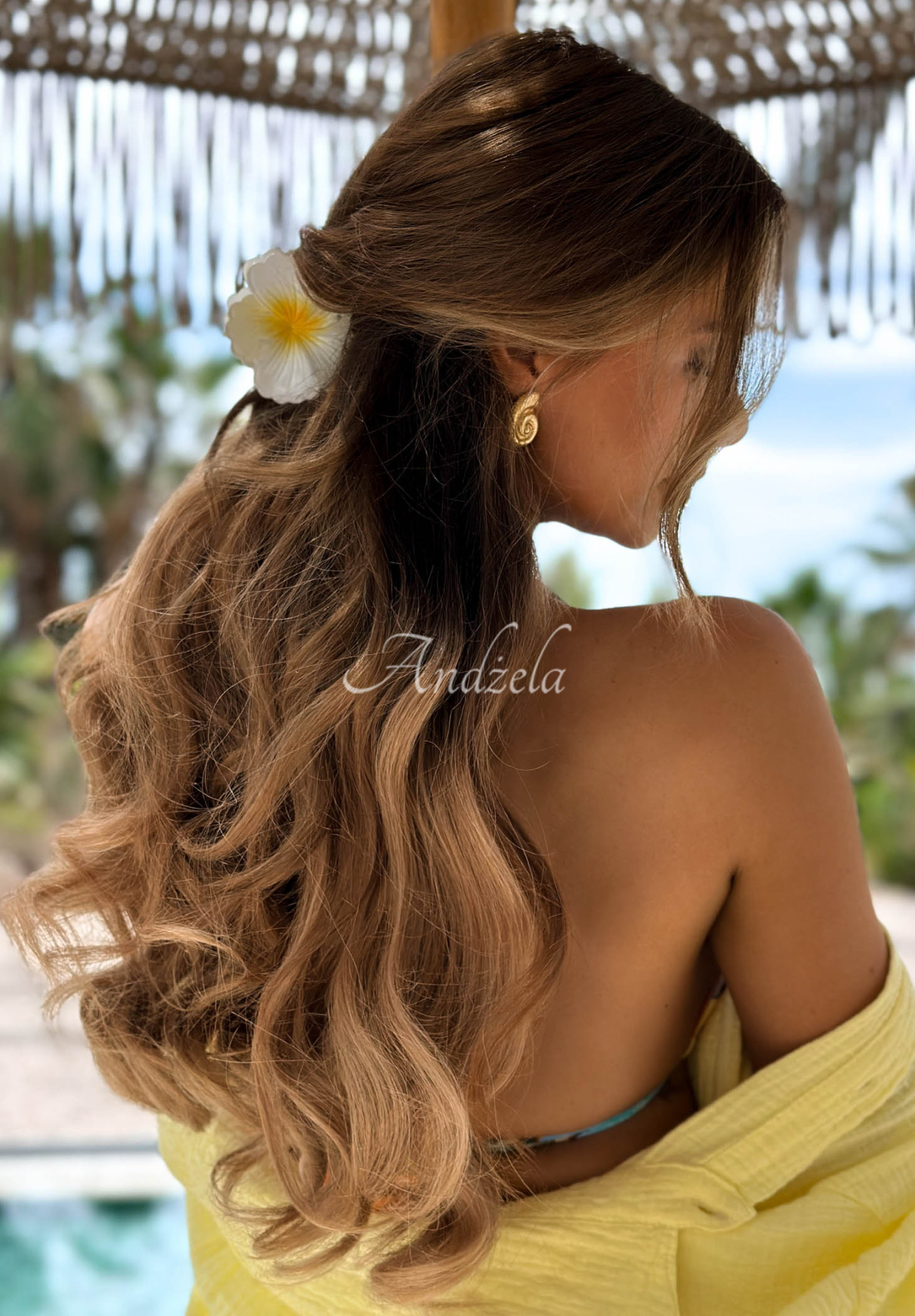 Hibiscus Flower Yellow Clip