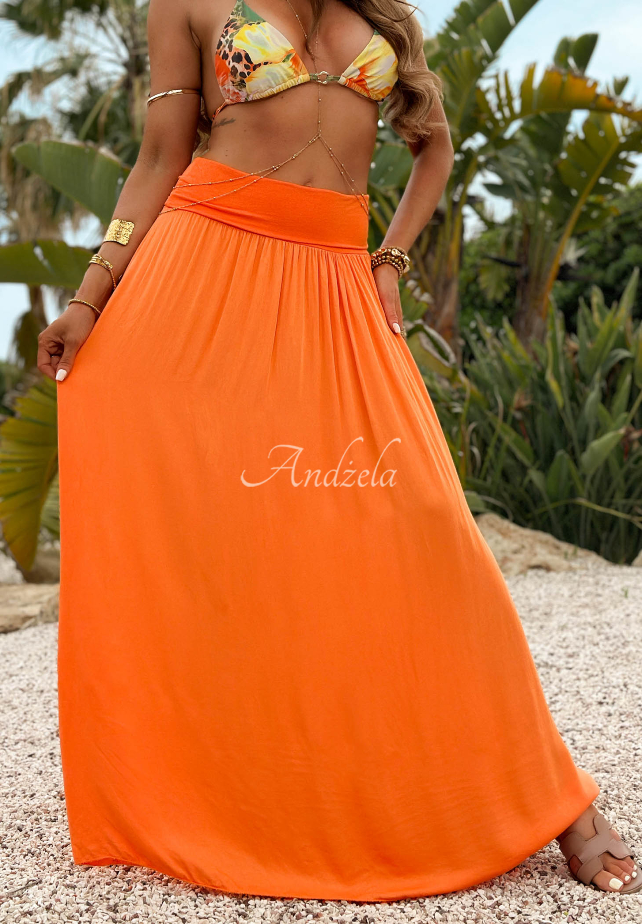 Valley maxi skirt orange