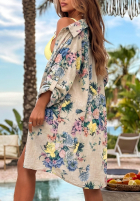 Muślinowa koszula w kwiaty Summer Bloom błękitna