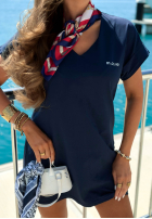 Bawełniany T-shirt z nadrukiem M Ocean Club granatowy