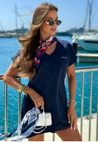 Bawełniany T-shirt z nadrukiem M Ocean Club granatowy