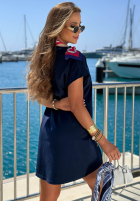 Bawełniany T-shirt z nadrukiem M Ocean Club granatowy