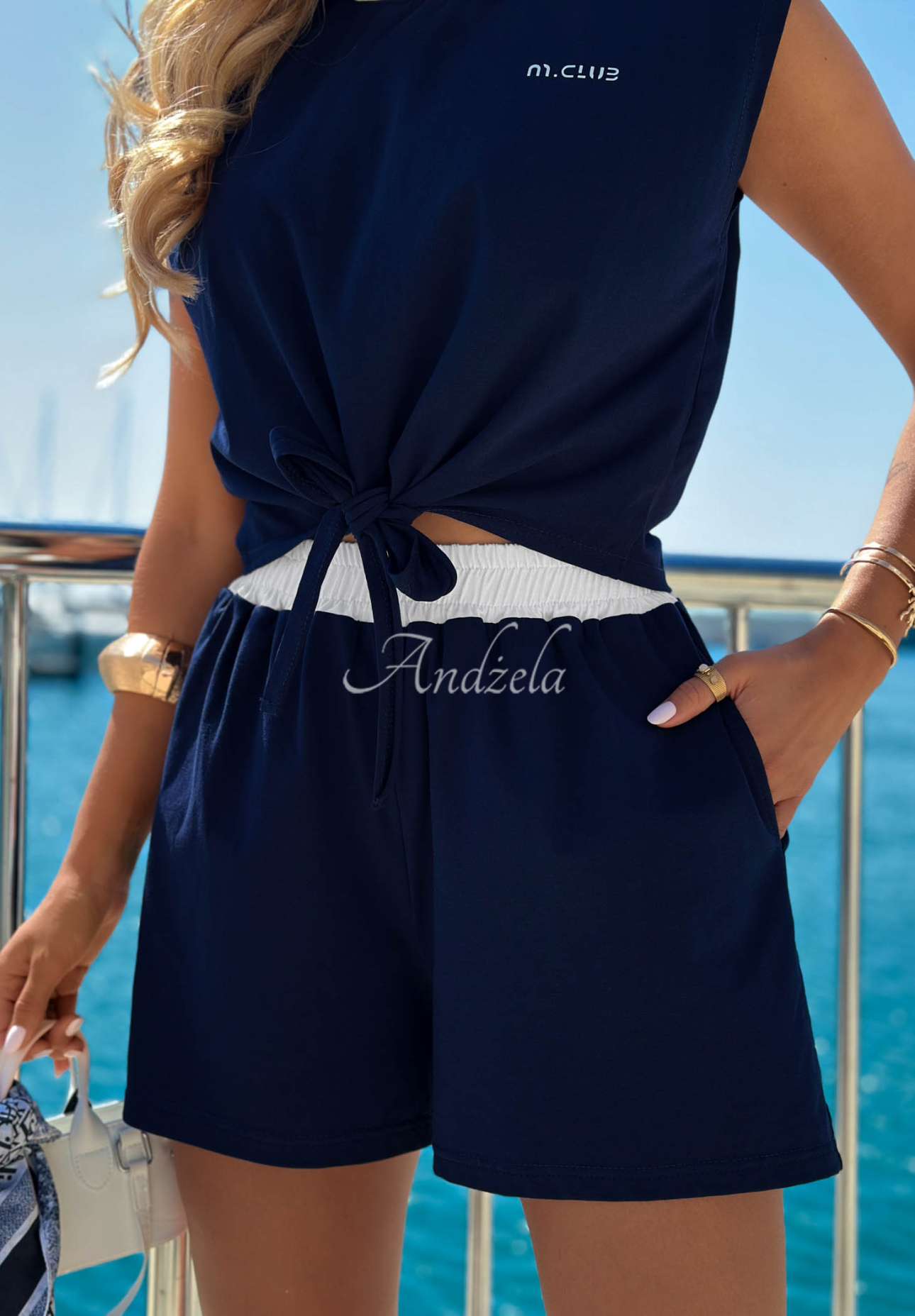 Marina Club Navy Blue Cotton Shorts