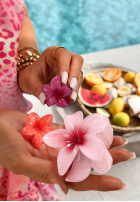 Zestaw spinek 3w1 kwiatowe klamry do włosów Aloha Flora różowo-pomarańczowy