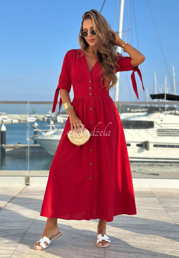 Watching The Sunrise Red Midi Dress