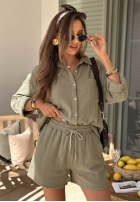 Muślinowa Shirt Elisabetta olive green