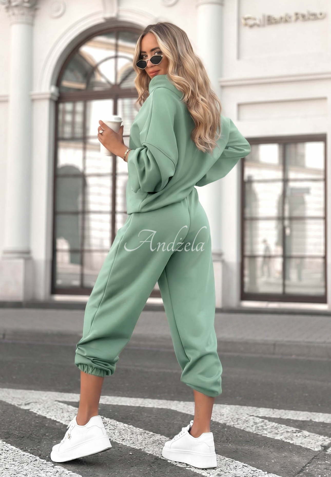 Viscose tracksuit set, butter color, Remember About You, sage