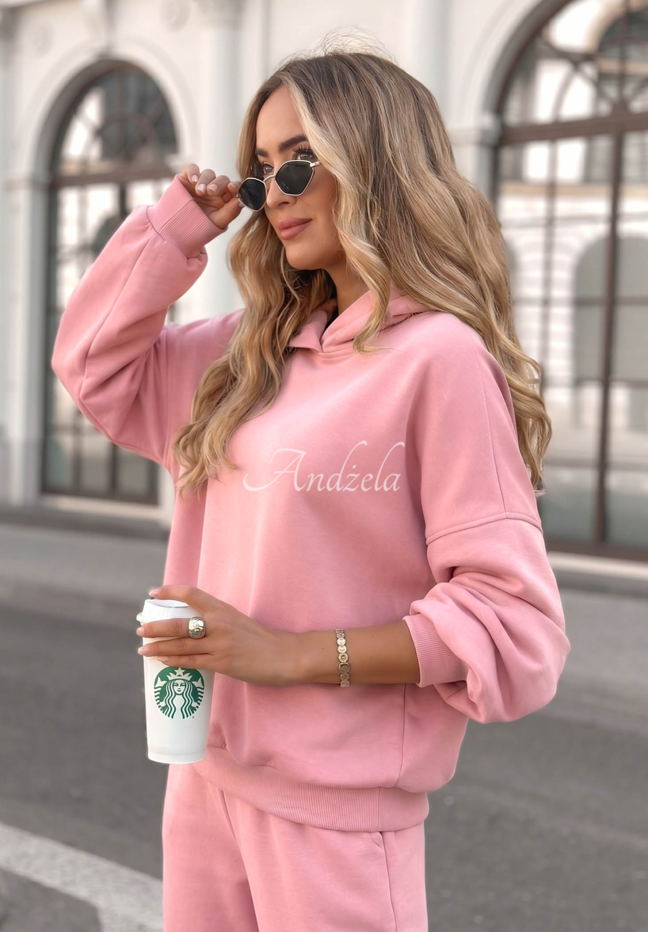 Viscose tracksuit set, butter, Remember About You, powder pink