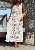 Narzutka plażowa maxi na ramiączkach boho Coco Paradise biała