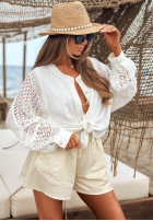 Ażurowa koszula boho Costarican ecru
