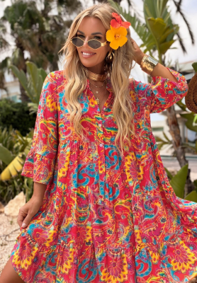 Magnala Summer Fuchsia Patterned Dress