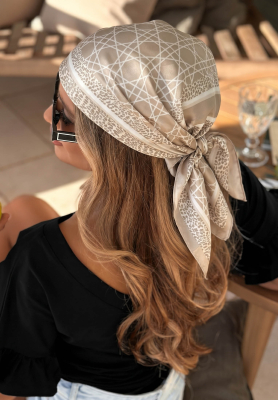 Sun Touch Beige Patterned Scarf