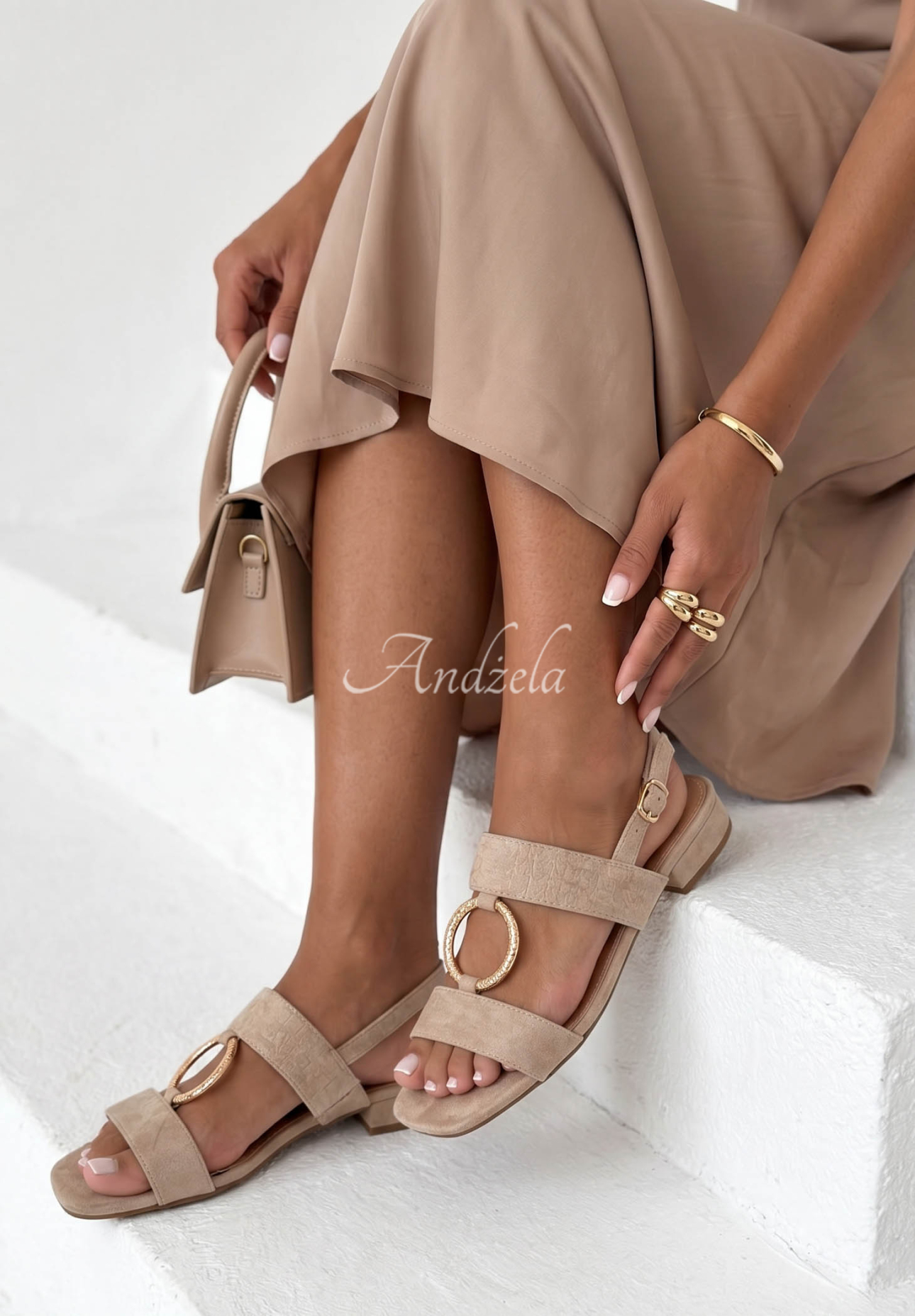Daiana Beige Suede Sandals