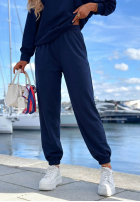Bawełniany komplet bluza na jedno ramię i spodnie Peach Sunrise Set pomarańczowy