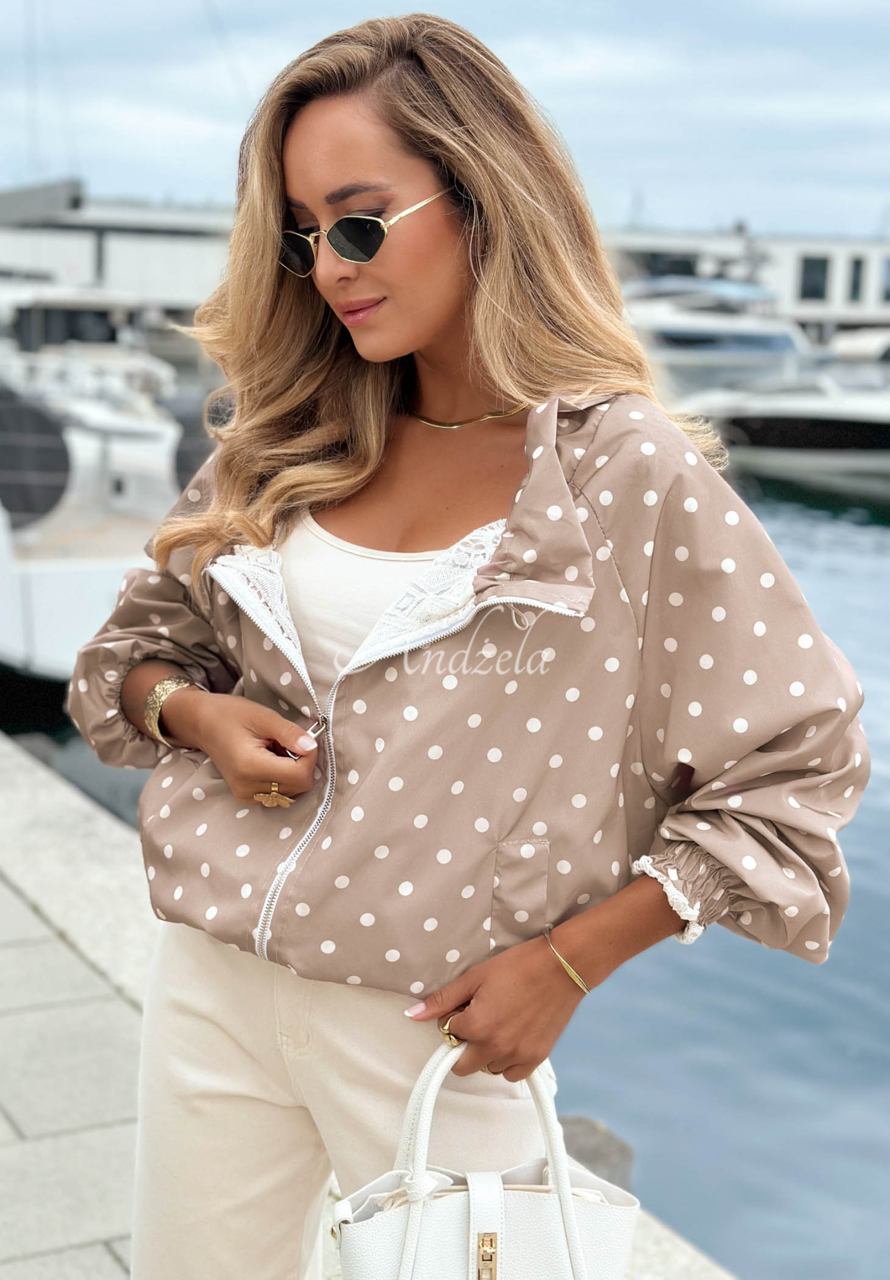 Lekka Jacket w Spots Dotty Mood Mocha
