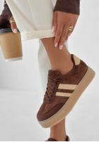 Adidasy First Steps beżowo-czekoladowe