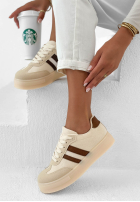 Adidasy First Steps beżowo-czekoladowe