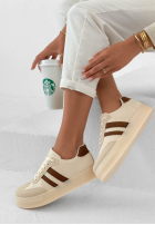 Adidasy First Steps beżowo-czekoladowe