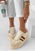 Adidasy First Steps beżowo-czekoladowe