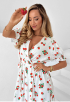 Sukienka z paskiem w truskawki Strawberry Kiss czarna