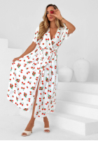 Sukienka z paskiem w truskawki Strawberry Kiss czarna