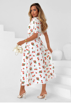 Sukienka z paskiem w truskawki Strawberry Kiss czarna