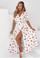 Sukienka z paskiem w truskawki Strawberry Kiss czarna