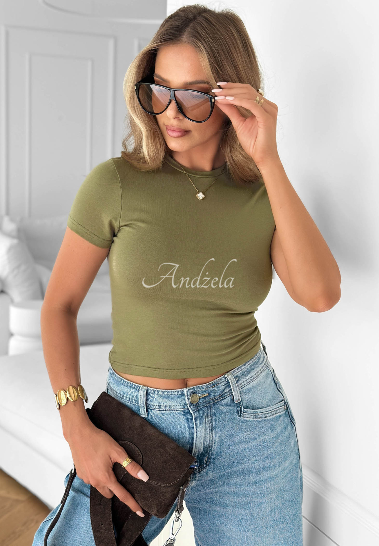 Bawełniany T-shirt Be Ready oliwkowy