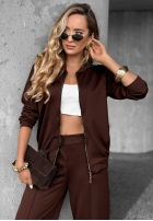 Komplet dresowy bluza i spodnie Tell Me Later czekoladowy