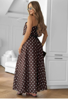 Komplet top i spodnie w groszki Dotty Darling czekoladowy