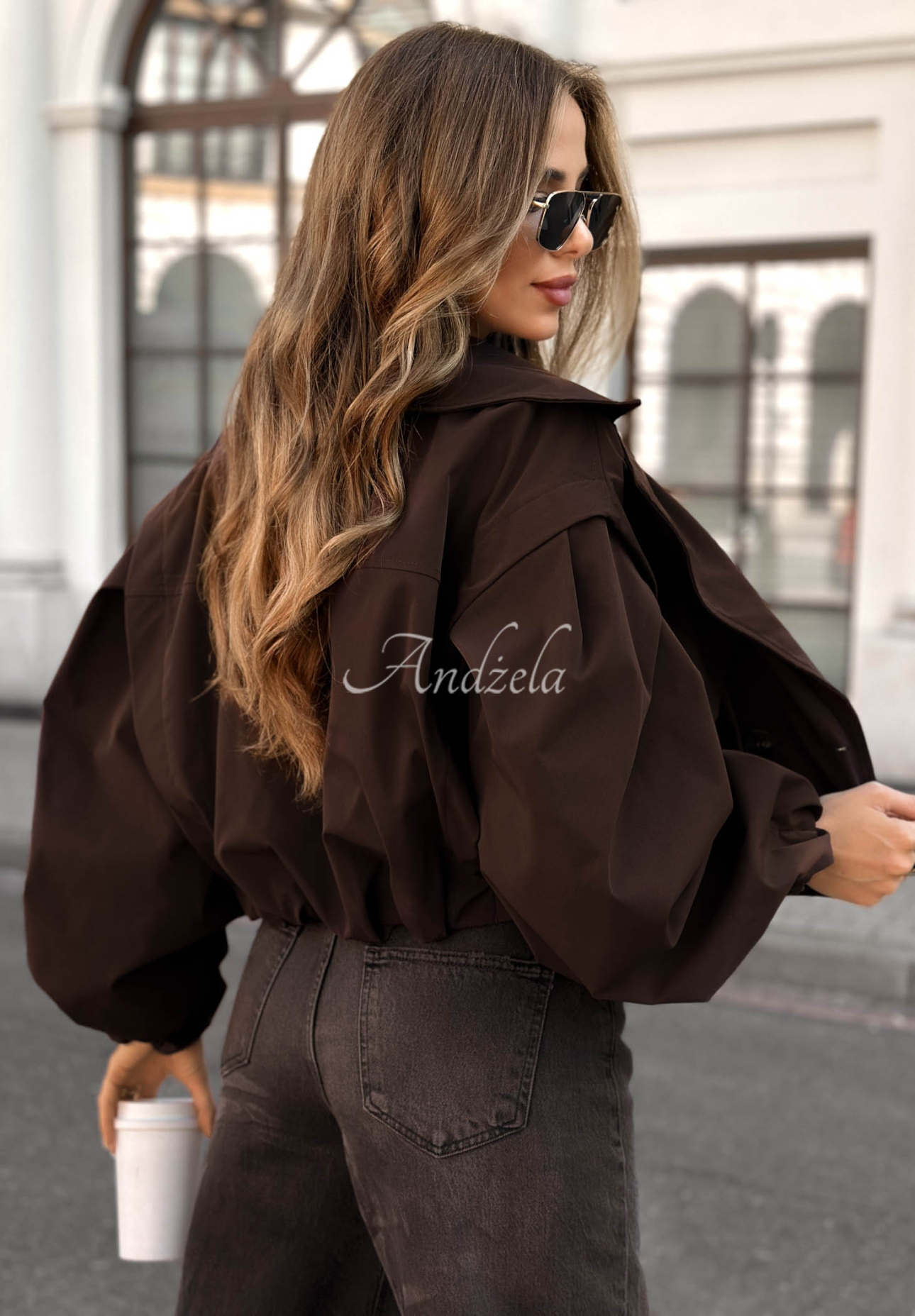 Bomber jacket with buttons Play Your Cards chocolate