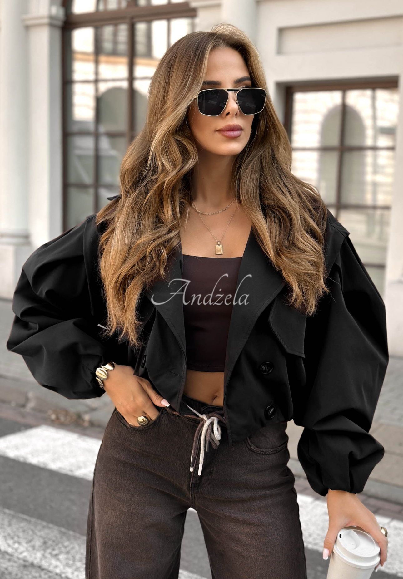 Play Your Cards Black Button-Down Bomber Jacket