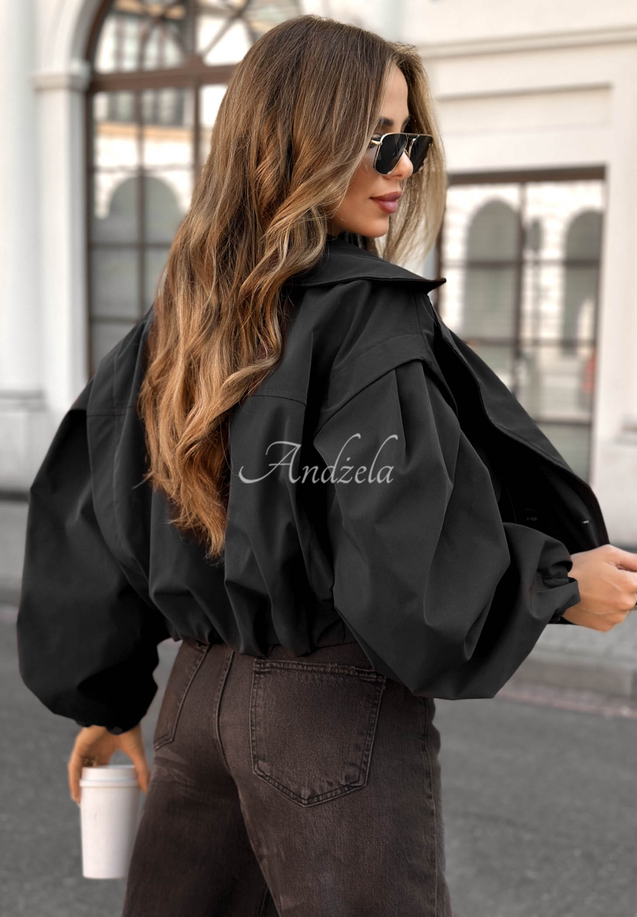 Play Your Cards Black Button-Down Bomber Jacket