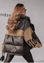 Pikowana kurtka Cold Hands czarno-camelowa
