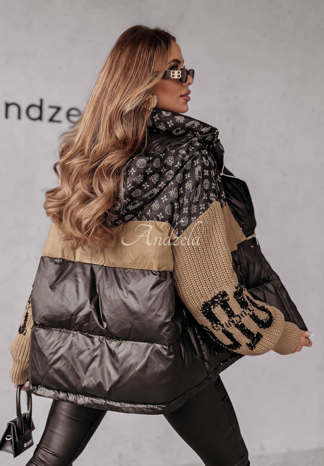 Cold Hands black-camel down jacket
