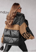 Pikowana kurtka Cold Hands czarno-camelowa